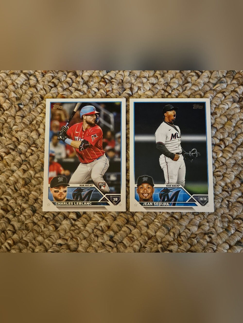 Topps Miami Marlins Charles Leblanc And Jean Segura Cards